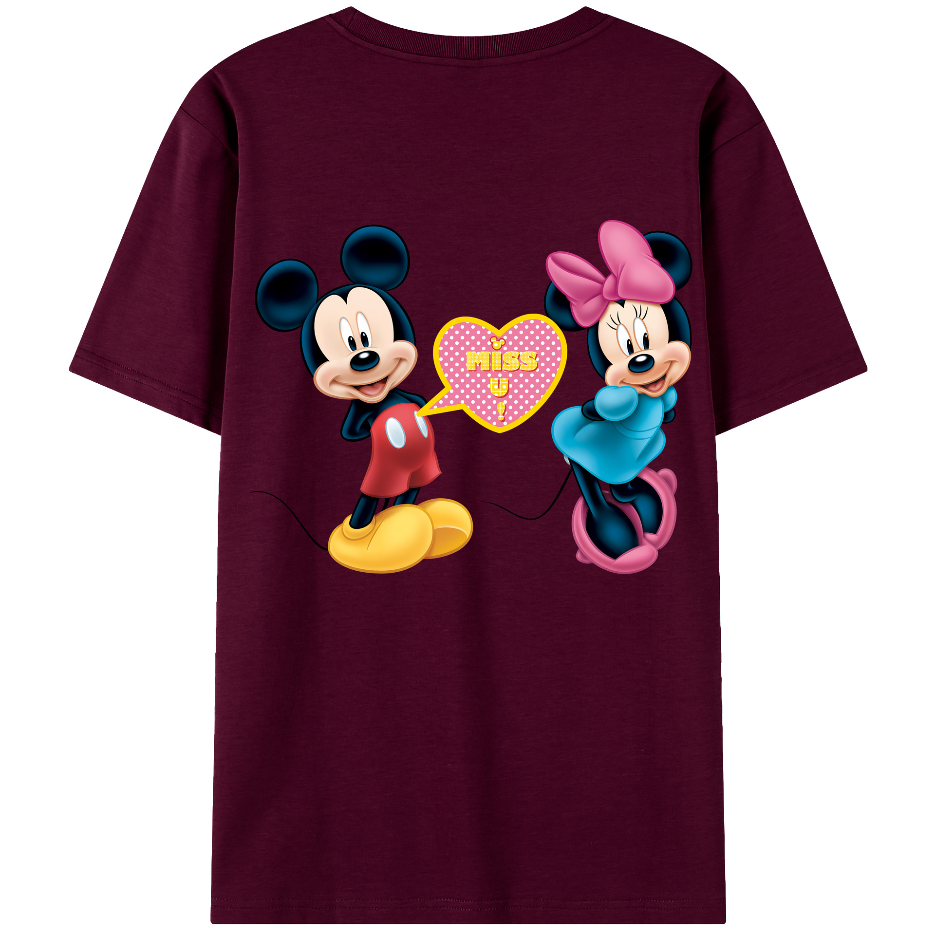 （画像用） ミッキーマウス Mickey Mouse レディース半袖Tシャツ(バックプリント)